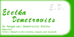 etelka demetrovits business card